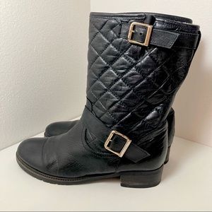 Artisan leather motorcycle winter moto boots EU 40 US 9.5 shearling lined B003